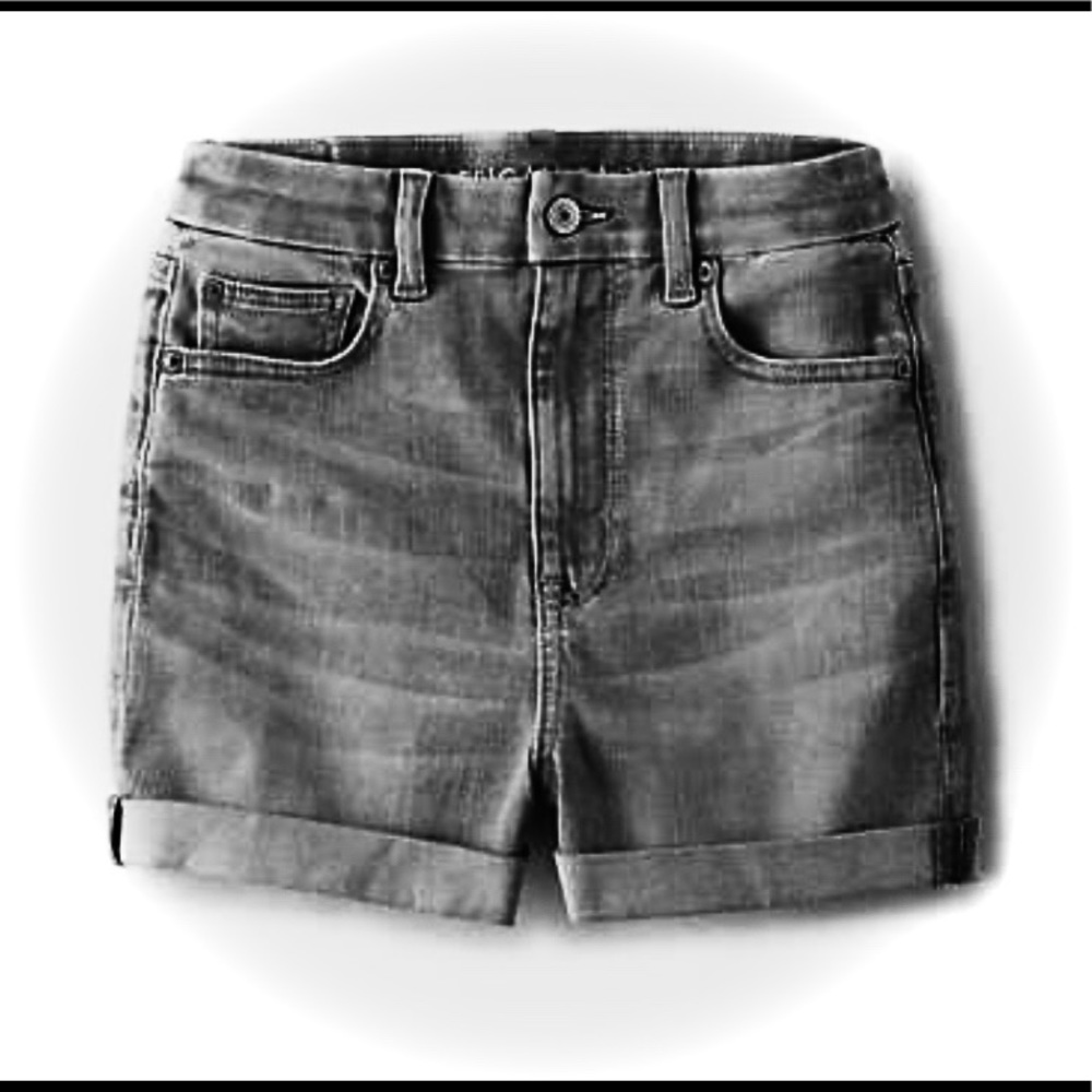 Girls washed out black styled jean shorts!
